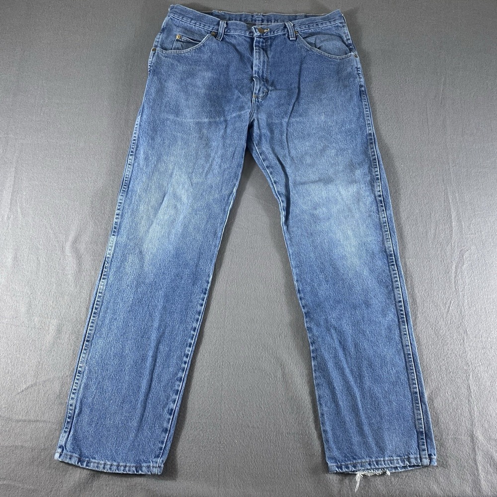 Wrangler Regular Fit Jeans Mens 36x32 Blue Good Straight Leg 100% Cotton (38x31)